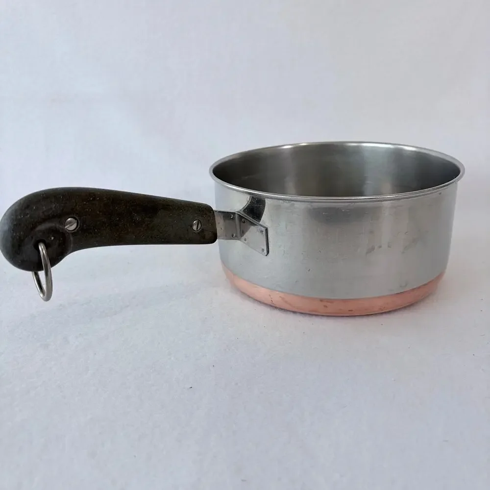 Revere Ware Saucepan 2 Quart Copper Bottom Double Ring Stamp No Lid
